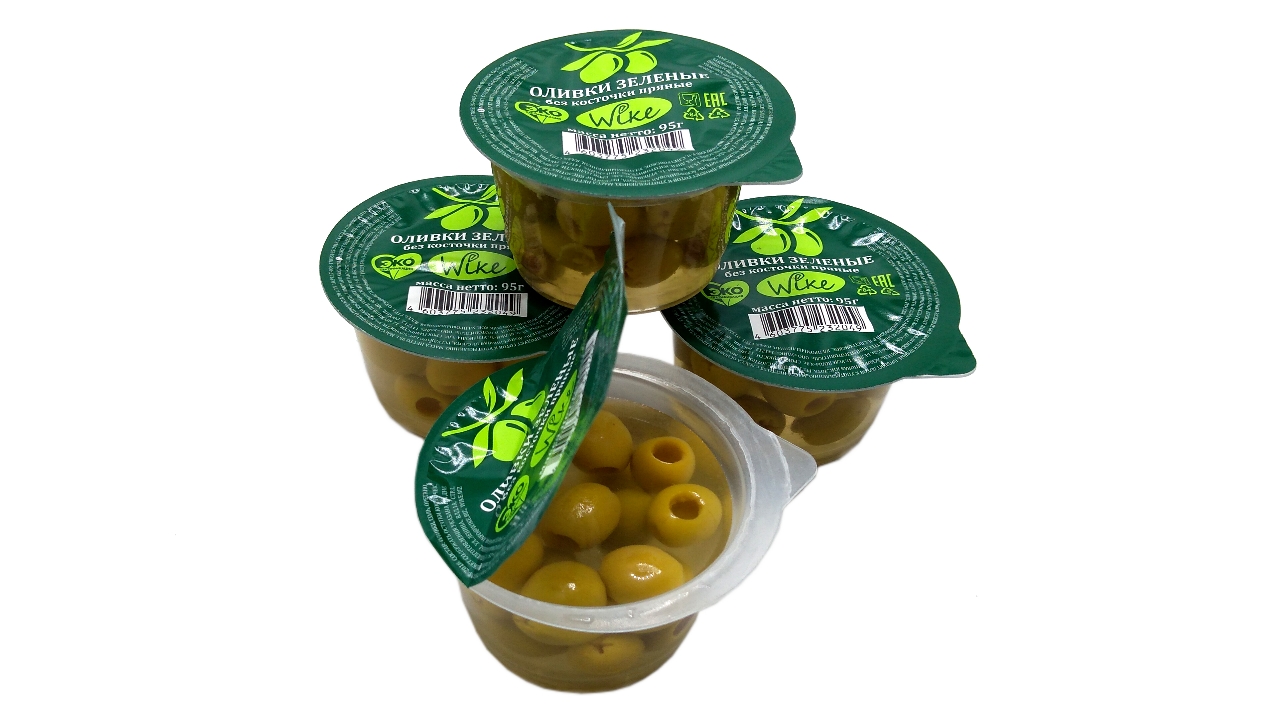 Вкусные оливки зеленые без косточки и термической обработки в дип-пот