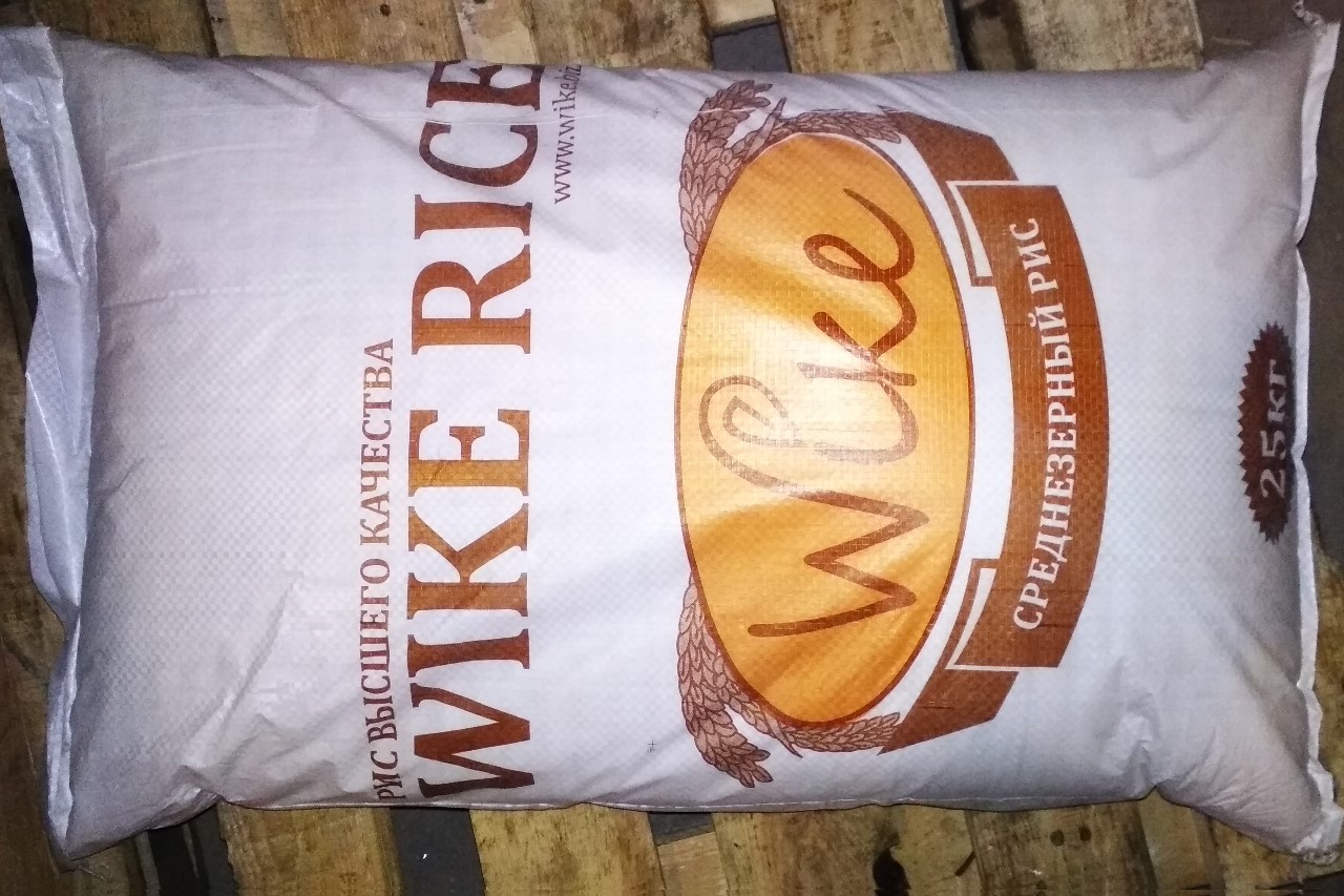 Отборный среднезерный рис Wike Rice мешок 25 кг